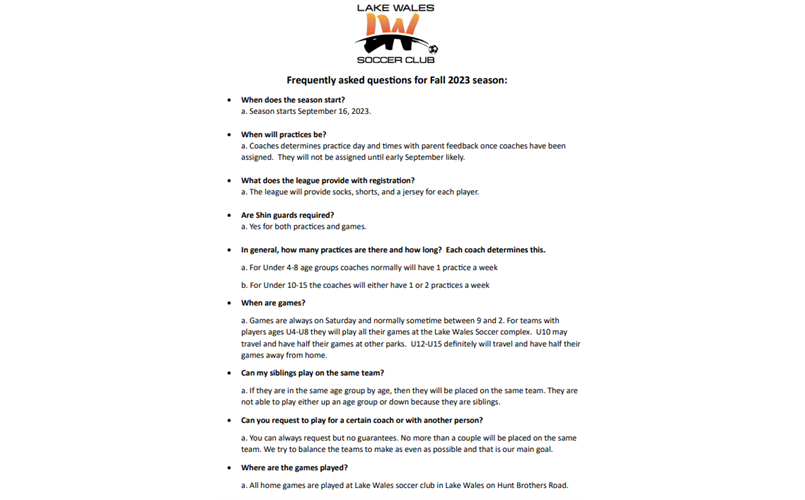 Fall 2023 Frequently Asked Questions