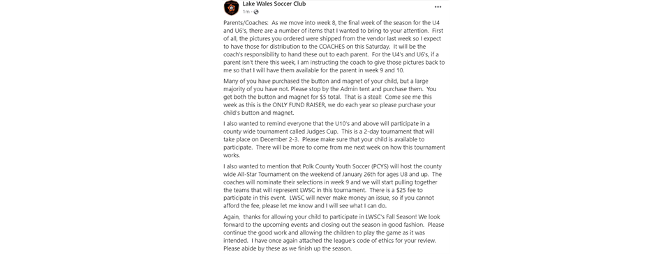Fall 2023 Season Update