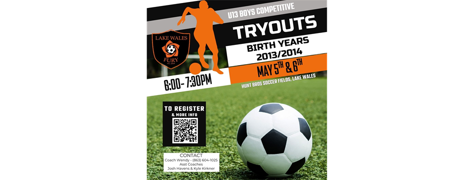 Lake Wales Fury U13 Tryouts
